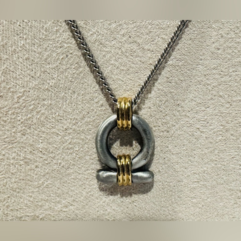 Vintage Avon 1980’s Infinity Silver Gold Tone Pendant Necklace